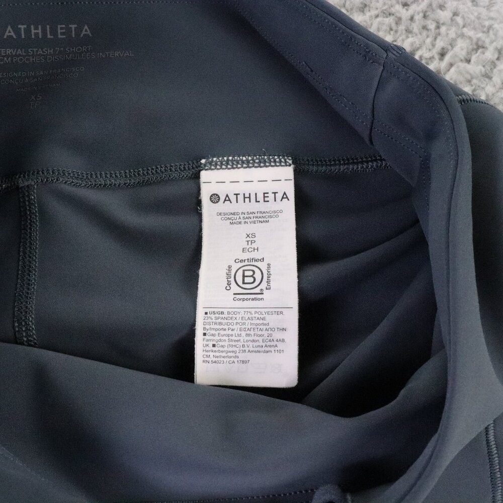 Athleta Interval Stash 7'' Shorts Womens XS Gray Athletic Pull On Gym Workout - Picture 7 of 9